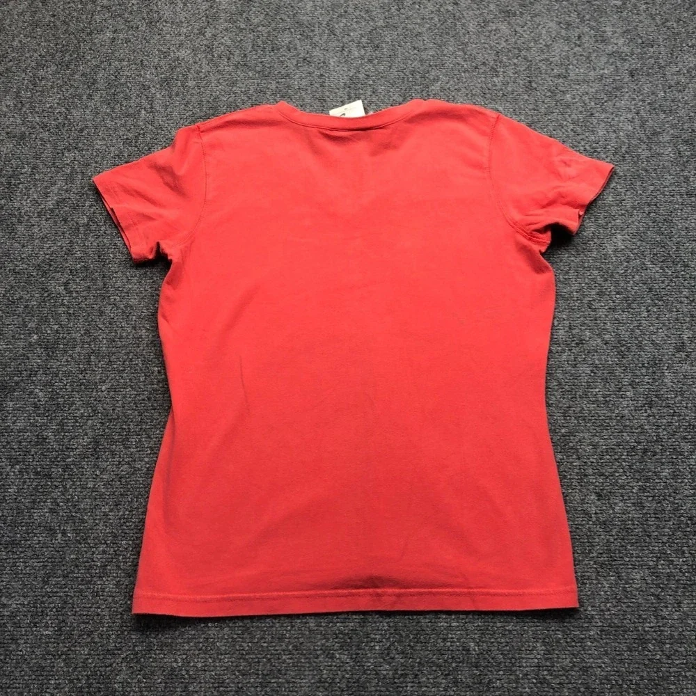 Nike Mens V-Neck Short Sleeve Swoosh Logo T-Shirt Coral Red Size Medium 4567